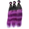 1 Pièce 6A de tissage vierge de cheveux longs brésiliens bicolores - Noir et Violet 10INCH