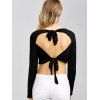 Crop Top Dos Ouvert à Noeud Papillon - Noir M