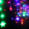 Chaînes LED de décoration de fête de Noël à pendants de flocons de neige lumineux - multicolorcouleur 