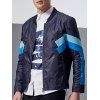 Pied de col Zip-Up Color Block Jacket épissage - Bleu profond M