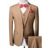 One-Button Solide Couleur manches longues revers Men  's costume trois-pièces (Blazer + Gilet + Pantalon) - Jaune M