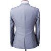 One-Button Solide Couleur manches longues revers Men  's costume trois-pièces (Blazer + Gilet + Pantalon) - Gris Clair M