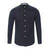 Chest Pocket Retour Pleat Button Up Shirt - Bleu Violet M