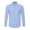Chest Pocket Retour Pleat Button Up Shirt - Bleu clair M
