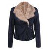 Col en fausse fourrure recadrée Biker Jacket - Kaki L