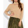 Manches longues Choker V Neck Sweater - Beige ONE SIZE