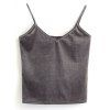 Débardeur recadrée Cami de velours - Gris ONE SIZE