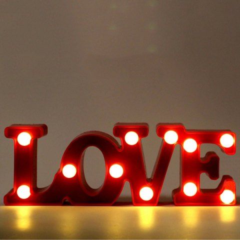 Limited Offer 2019 Love Letter Shape Led Night Light Table Love Letter Shape Led Night Light Table Decoration Red