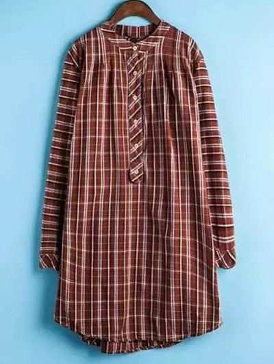 

Long Sleeve Checked Shirt Dress, Jacinth