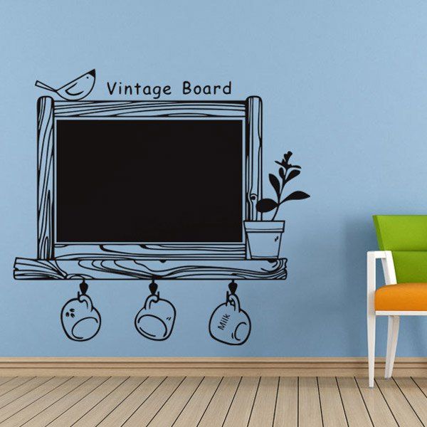 

Vintage Writing Board Wall Stickers, Black