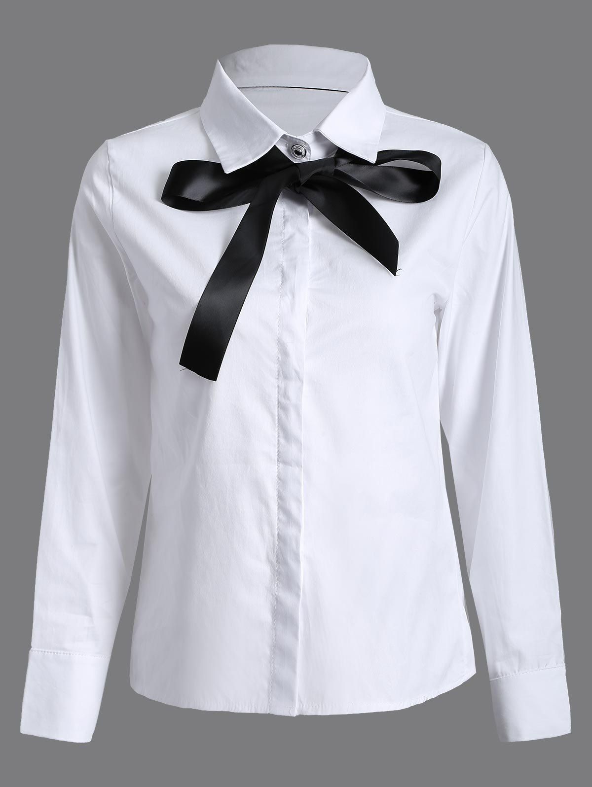 Tuxedo Bowknot Shirt - WHITE XL