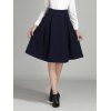 Wool Ruched A Line Circle Skirt - PURPLISH BLUE XL