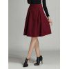 Jupe trapèze drapée en laine - Rouge vineux XL