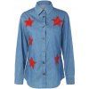 chemise avec des étoiles autocollantes et une poche - Bleu Toile de Jean S
