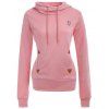 Pocket Patched Pullover Hoodie - PINK L