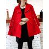 Manteau  jupette en  laine avec deux rangés de boutons - Rouge S