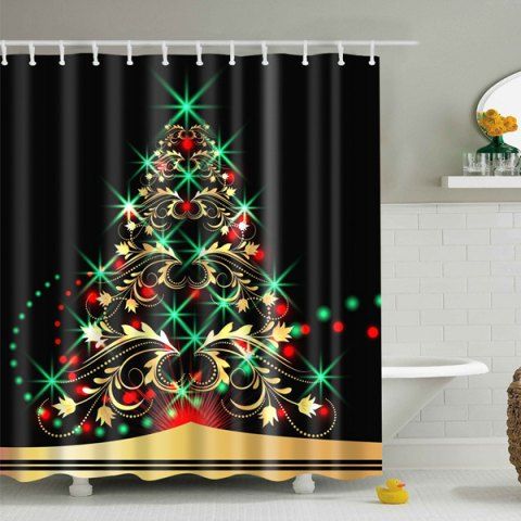 [41% OFF] 2019 Christmas Xmas Tree Fabric Waterproof Bath Shower ...