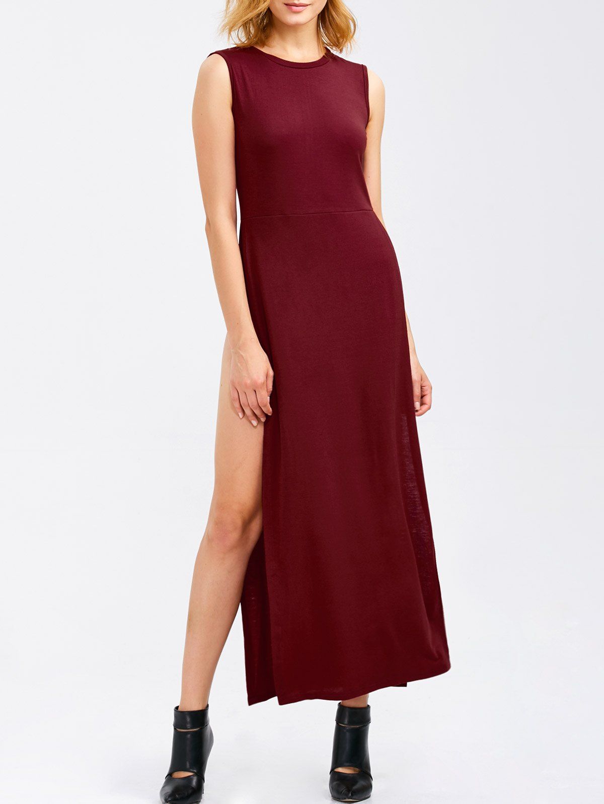 burgundy maxi romper