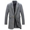 Manteau en laine mélangée gris deux boucles avec poches à rabat - Gris M