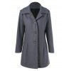Manteau en laine simple boutonnage poches - Gris L
