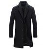 Manteau en laine avec col à revers à boutons - Noir 4XL