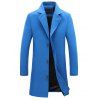 Manteau en laine avec col à revers à boutons - Bleu L