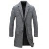 Manteau gris en laine mixée avec poches et deux boutons - Gris L
