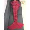Couverture tricotée en queue à écailles de sirène - Rouge 