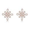 Rhinestoned Boucles d'oreilles noeud chinois - Or de Rose 