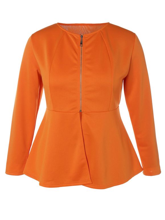 Jacket zippé jupette grande taille - Orange XL