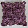 Taie de coussin carrée décoration de roses en 3D - Violet clair 