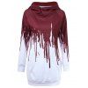 Sweat-shirt à capuche motif goutte - Rouge et Blanc XL