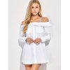 Button Up Bare Blouse épaule - Blanc S
