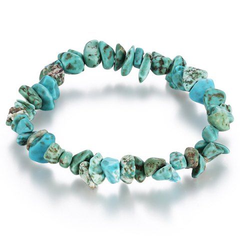 Bracelet Vintage en Pierre Naturelle Turquoise , Lac Vert
