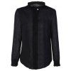 Ruffle Collar Flounce Sleeve Shirt - Noir S