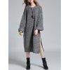 Ras du cou long Slit Maj Sweater Dress - Gris ONE SIZE