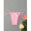 Bowknot évider G-Strings - Rose ONE SIZE