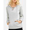 Pull Lace Up Hoodie - Gris L