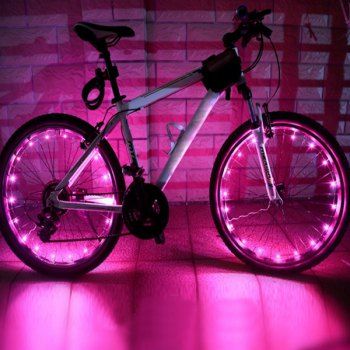 pink bike wheel lights