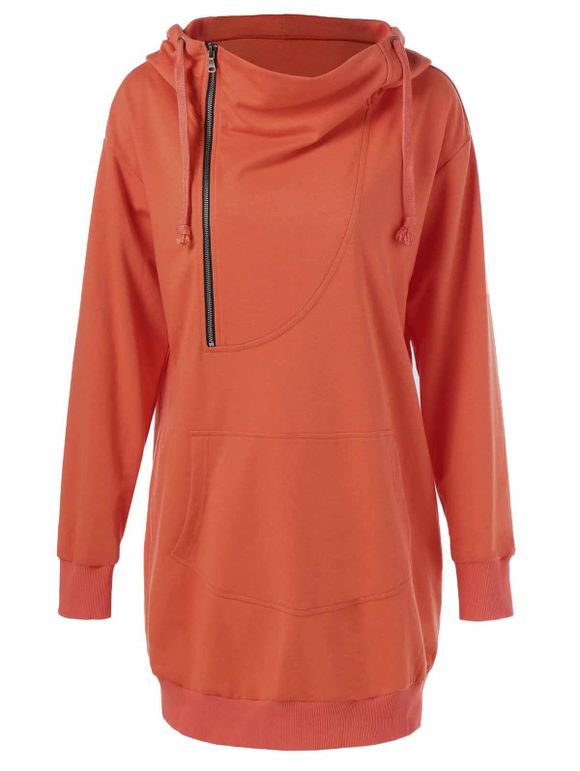 Zippés chandail à capuchon à conception de poche kangourou - RAL2011 Orange Foncé XL
