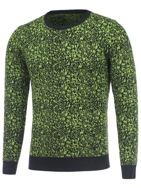 Col rond manches longues Pull Texture - Vert 3XL