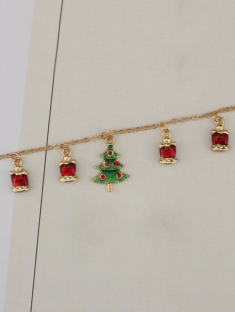 2018 Rhinestone Christmas Tree Charm Bracelet GOLDEN In Bracelets