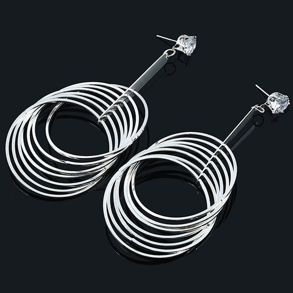 

Layered Circle Earrings, Silver