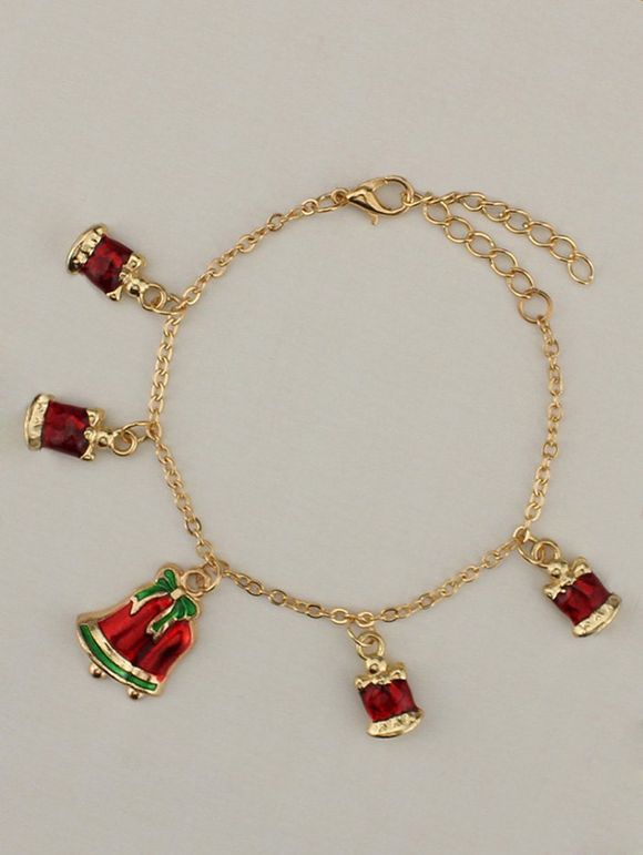 Bracelet à breloques de cloches de Noël - d'or 