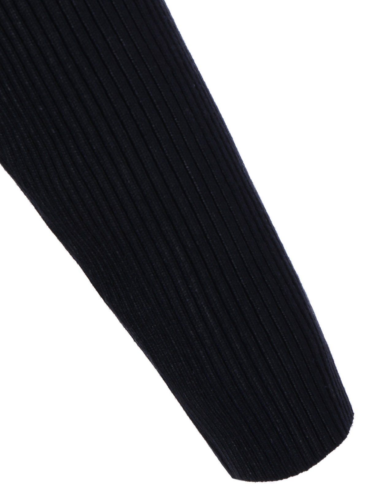2018 Plus Size Skinny Ribbed Sweater With Plaid Inset BLACK XL In Plus ...
