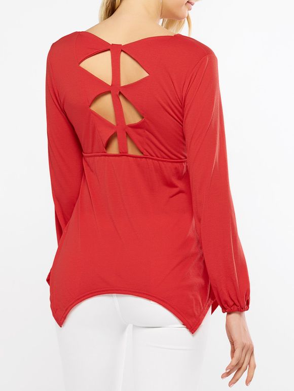 T-shirt évidé asymétrique - Rouge S