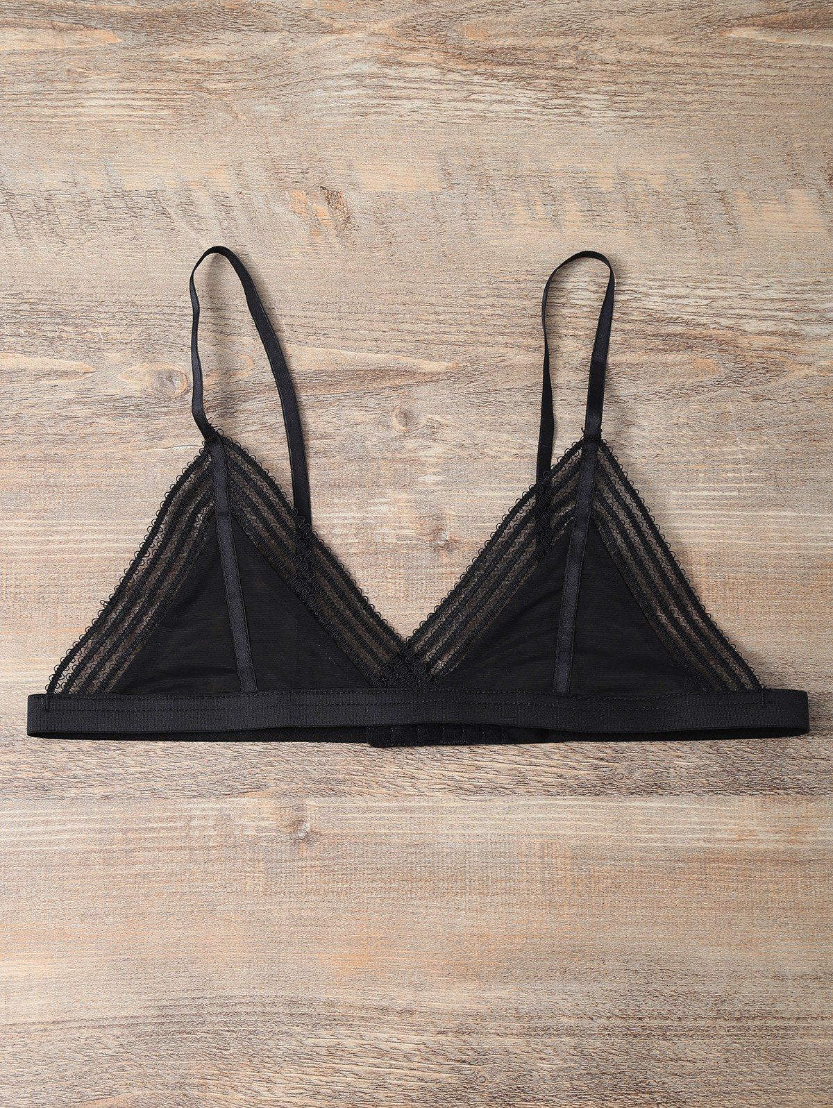 

Adjustable Straps Cute Bikini Top, Black