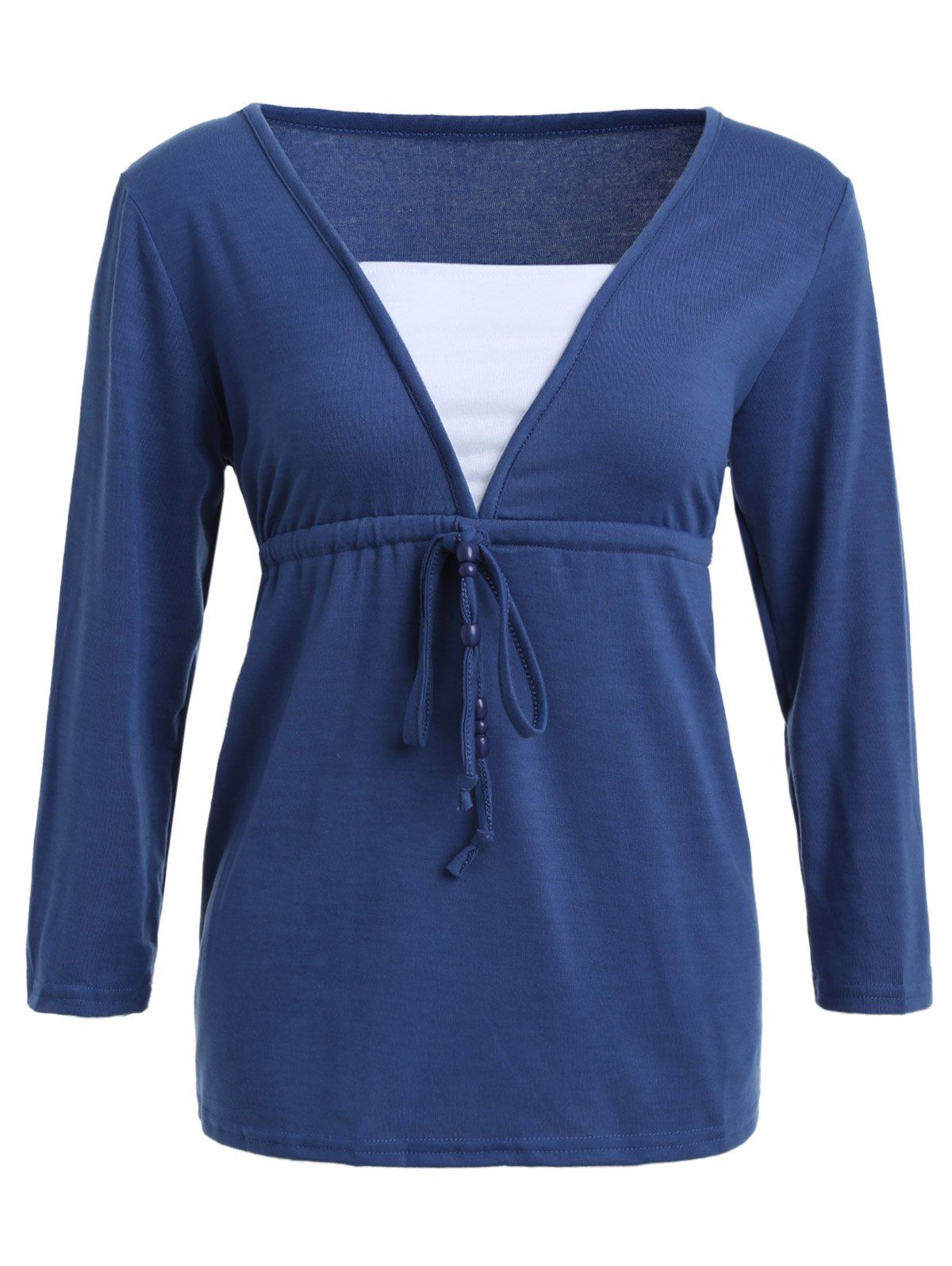

Empire Waist Tie Front T-Shirt, Cadetblue