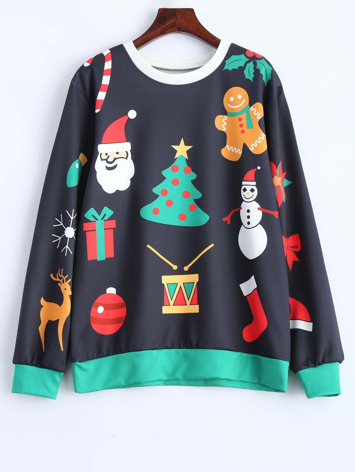 

Christmas Print Sweatshirt, Purplish blue