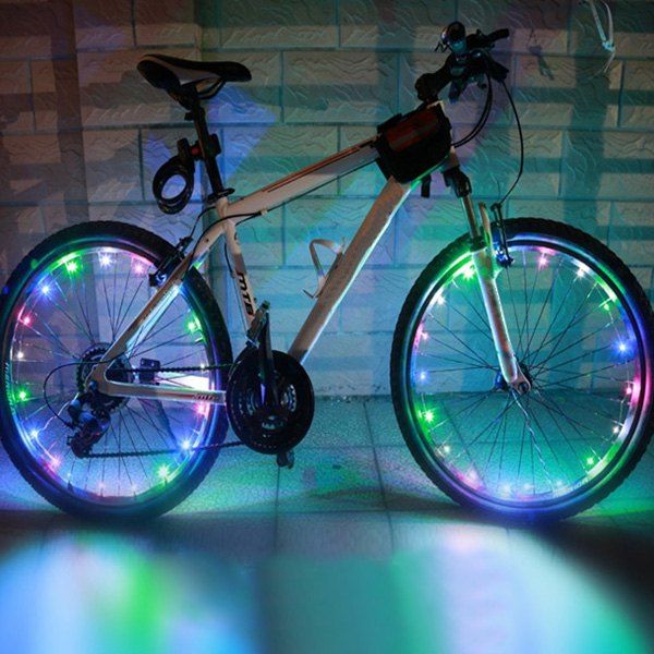 2018 20 LED Flash Night Riding Bicycle Tyre Wheel Lamp COLORFUL In ...